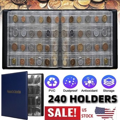240 Coin Collection Book Holder Album Coins Storage Organizer for Collectors US