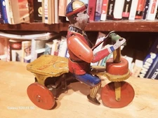 Nice TIN Wind Up Behrend & Rothschild B&R Kids Special Boy on Tricycle Toy