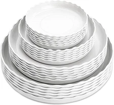 ZOOFOX 24 Pack Plastic Plant Saucer, Heavy Duty Trays for Pots, Wave... 