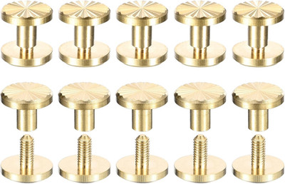 10er Pack Messing Chicago Schrauben, 4x5x10mm Flachkopf Schraubnieten mit Blumen