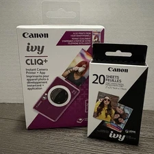 Canon IVY CLIQ+ Instant Camera & Portable Printer + App (Ruby Red) Bonus Film