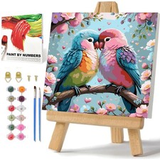 Bird Paint by Numbers with Frame Adults DIY Wall Art Decor Gift 9.84x9.84"
