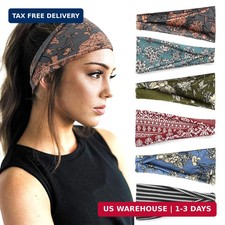 YONUF Boho Headbands For Women Fashion Wide Headband Yoga Workout Head Bands Hai