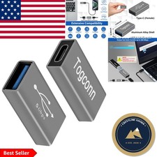 Metallic USB Type-A to USB Type-C Adapter 2 Pack - 5Gbps Transfer Speed