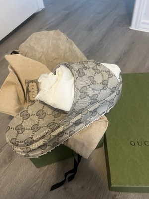 Gucci GG Slide Sandal 'Interlocking G - Beige Ebony'