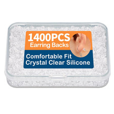 1400 Clear Silicone Earring Backs Rubber Safety Stoppers Studs Hoops Hooks Box