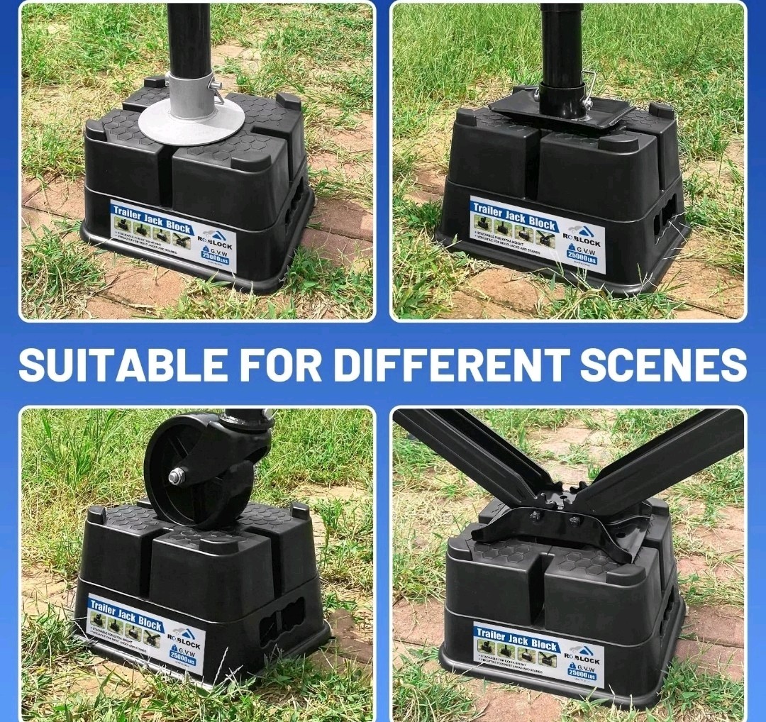RV Trailer Jack Block With Magnets – Stabilizer Block For Travel Trailers & Campers (1-Pack)