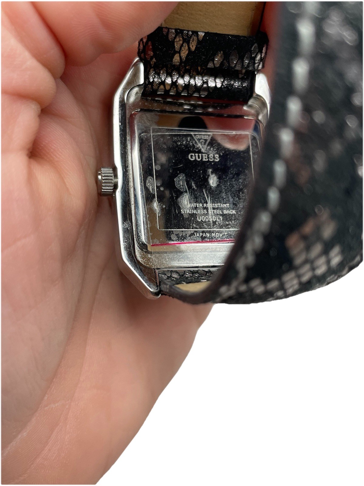 GUESS Watch Python Snake Animal Print Leather Cry… - image 6