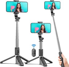All-in-One Extendable Selfie Stick Tripod with Wireless Remote for Smartphones
