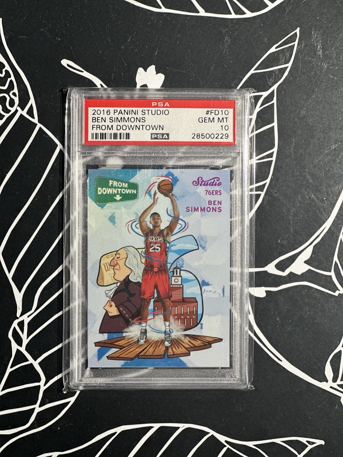 2016-17 Panini Studio #FD10 Ben Simmons From Downtown Rookie (RC) PSA 10 SSSP