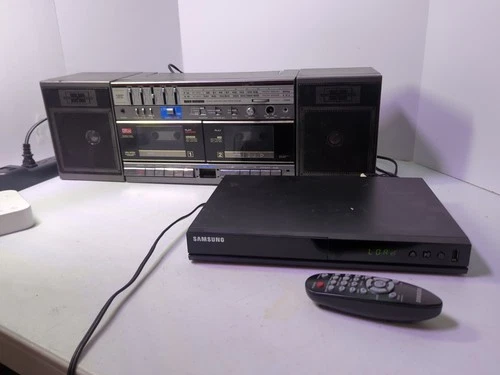 RX-CW50 Panasonic Boombox Dual Cassette Deck Japan Free Samsung CD/DVD W Remote