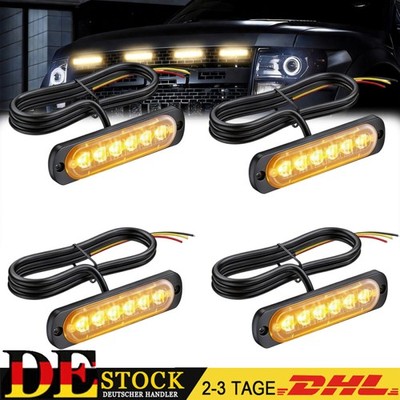 4stk Frontblitzer LED Blitzlicht Warnleuchte Strobe Licht Gelb 12V  KFZ LKW DHL
