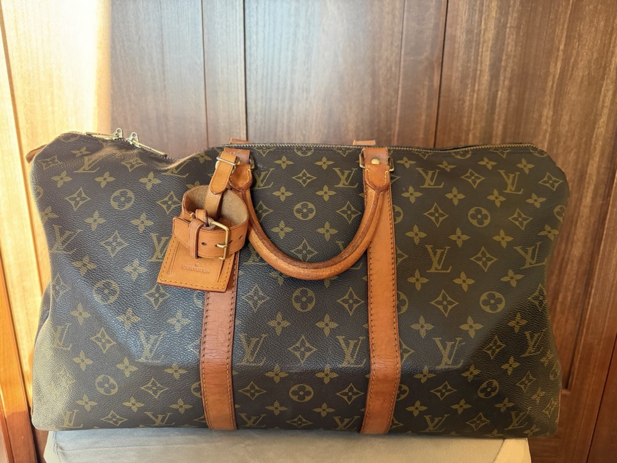 Louis Vuitton Boston Travel Hand Bag - Keepall 50 Monogram With 