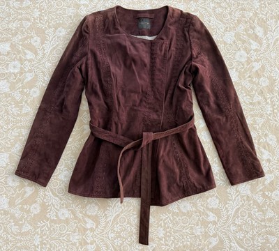 AS By DF JACKET Size Small Brown/Plum CADET CONVERTIBLE SUEDE LEATHER Lined $550