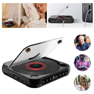Portable Car CD Player with Bluetooth AUX USB Personal Music Player White