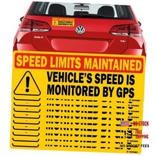 Magnetic Sign 10-Pack Vehicle Speed is Monitored by GPS Speed 10 Pack Red