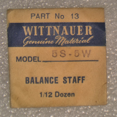 Wittnauer 5S-5W Balance Staff NOS Replacement Watch Part #13