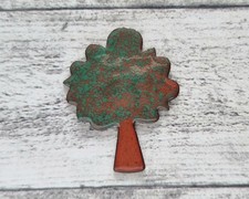 Vintage Deciduous Tree Enamel Green Brown 1970s Retro Creative Forest Gift Environment