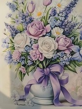Stamped Cross Stitch Vase With Lavender Flowers 11ct 40x50cm 40 Colors Bag