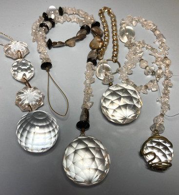 4 Feng Shui Sun Catchers VTG Lot Hanging Crystal Balls Transmute Neg Energy