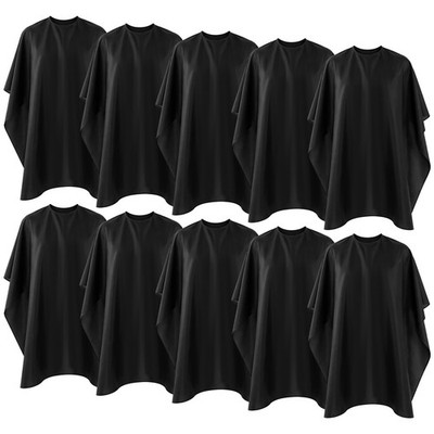 10 Pack 47x59 Inch Professional Black Barber Capes Waterproof Salon Snap