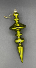 Dillards Trimmings Lime Green Finial Glass Ornaments, 9 Available, 8.5" Long