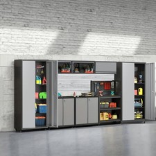 8 Pcs Rolling Garage Cabinet Set Storage Cabinet System Tool Boxes Workshop Set
