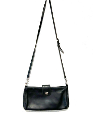 Vintage Coach Bag Black Crossbody Leather Purse No. A1P-9818