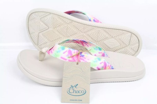 Chaco Wmn Chillos Flip Flop Thong Slide Sandal, Lght Tie Dye/Beige, JCH108786, 9 - Picture 9 of 9