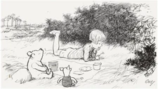 Christopher Robin Pooh Piglet Illustration  1926 E.H. Shepard Winnie the Pooh