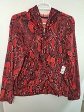 Image of NY&C Red Snakeskin Dreamy Velour Track/Lounge Set 2XL Hoodie & XL Pants NWT
