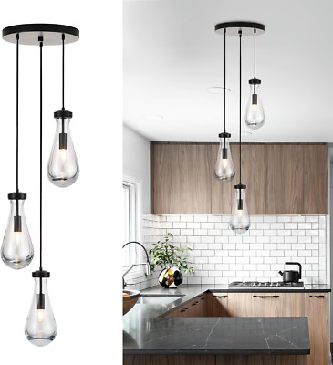 Modern 3-Light Raindrop Pendant Light Fixture for Home Decor