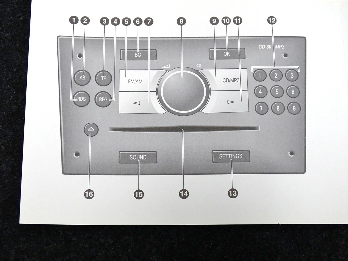 GENUINE VAUXHALL CORSA ASTRA VECTRA ZAFIRA AUDIO STEREO MANUAL.
