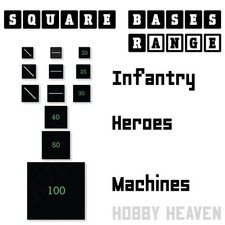 Wargaming Square Bases Full Range 20mm 25mm 30mm 40mm 50mm 100mm Tabletop Games