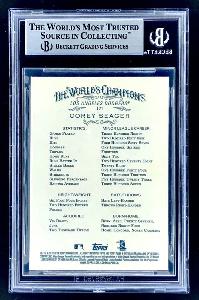 2016 Topps Allen & Ginter X #121 Corey Seager RC - BGS 9 Rookie Card - Image 2 of 2