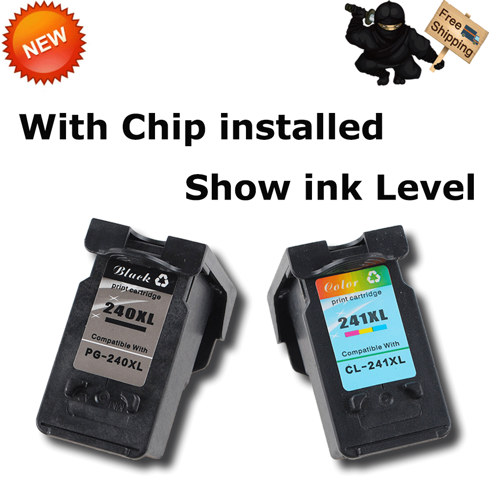 Two PG-240XL CL-241XL Black Color Ink For Canon PIXMA MG3220 MG3620 MX459  MX479
