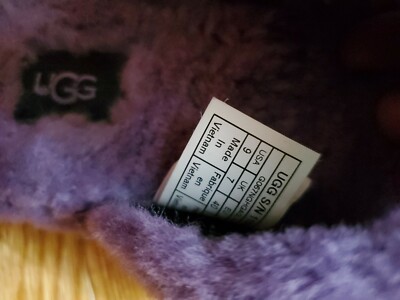 UGG Purple Women's Double Strap Platform Fuzzy Slide Sandals Sz 9