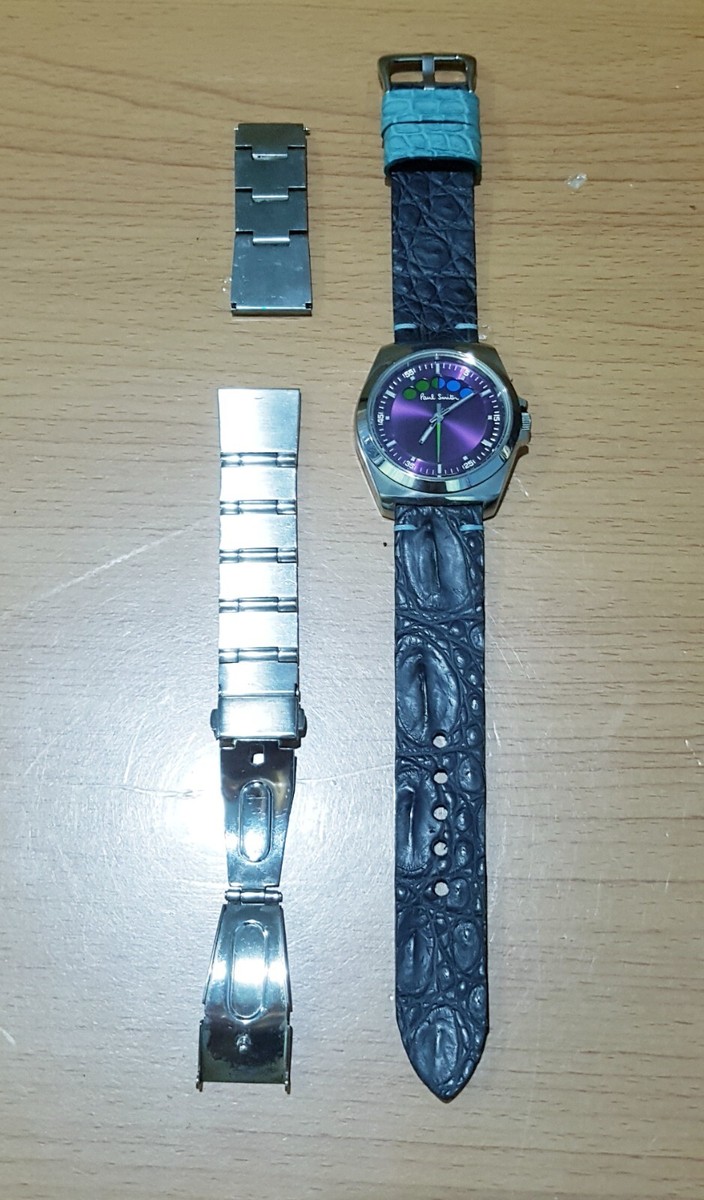 VTG Paul Smith Watch Rolling Dial Color Genuine Leather VTG Paul Smith Watch Rolling Dial Color Genuine Leather