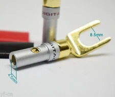 20pcs Digital Gold Plated Speaker Spade Fork Banana Plug Double Screw Lock