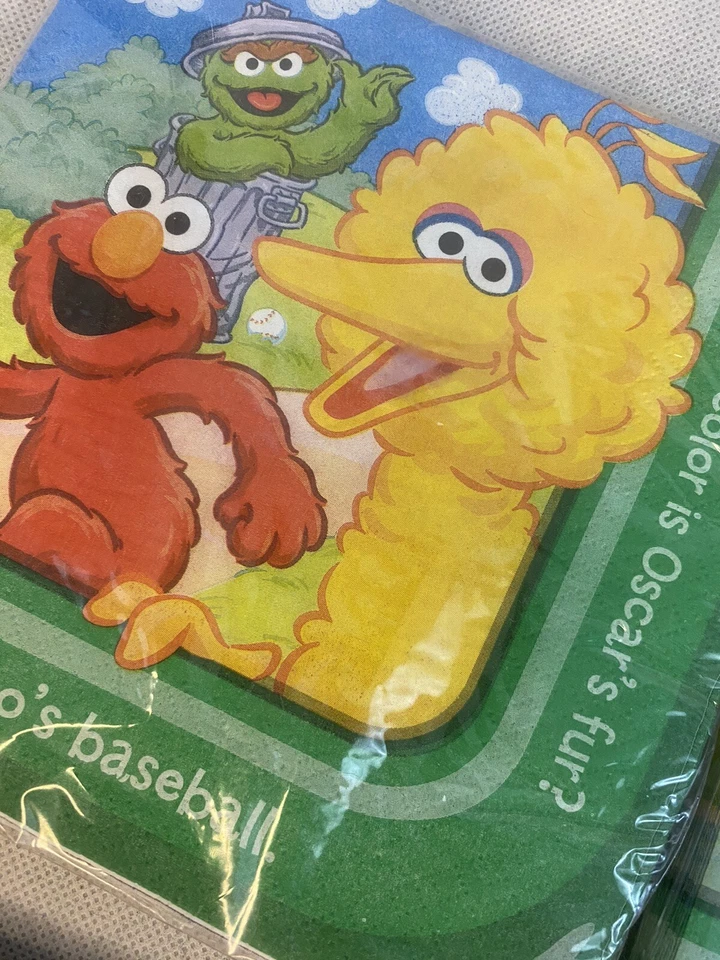 Servilletas Sesame Street Big Bird Elmo Grouch suministros de fiesta de cumpleaños 2pk 16ct Foto 3 de 4