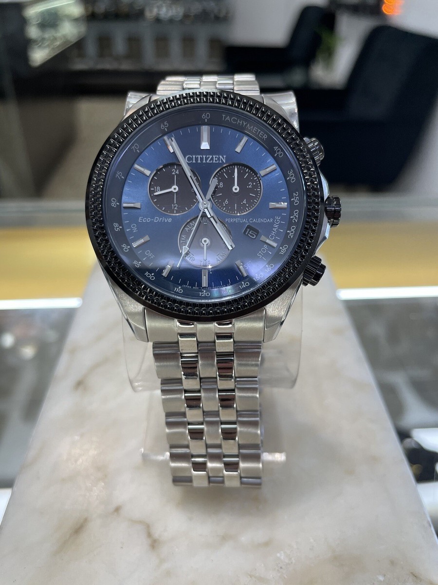 Citizen Eco-Drive E820-R010417 Blue Dial Mens 44mm Watch | eBay