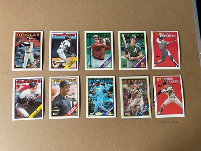 Ten best cards from 1988 Topps Complete Set.  Just opened.