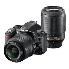 Nikon D3100 with 18-55mm VR 55-200mm Black Excellent