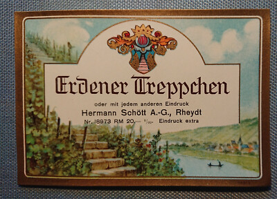 Old Wine Label Sample Label Erdener Treppchen Design Schött