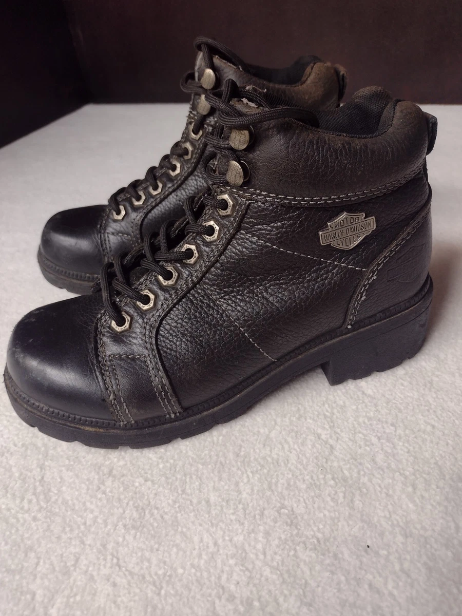 Harley Davidson Womens Tyler 4 Inch Chukka Boots Black Leather
