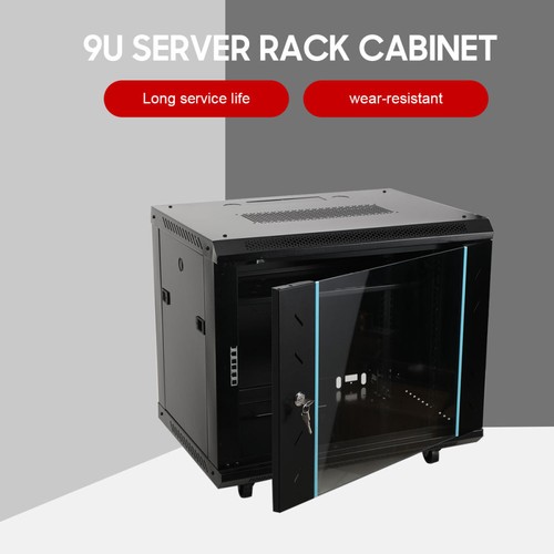 9U Wall Mount Network Server Cabinet Server Rack Cabinet Enclosure 132 lbs Max - Picture 2 of 8