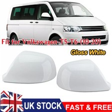 Pair For VW Transporter T5 T5.1 T6 Door Wing Mirror Cover Caps Casing White L+R