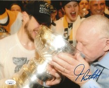 Jim Rutherford signed Pittsburgh Penguins Stanley Cup 8x10 photo Pens JSA