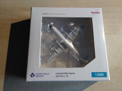  Iljuschin IL-18 Herpa INTERFLUG / LUFTHANSA SONDERMODELL 1/500 LEIPZIG AP 