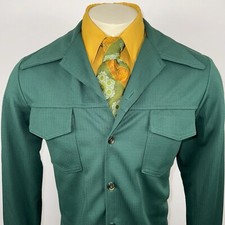 Farah Leisure Suit Jacket Vintage 60s 70s Polyester Blazer Coat Mens Medium Tall